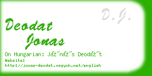 deodat jonas business card